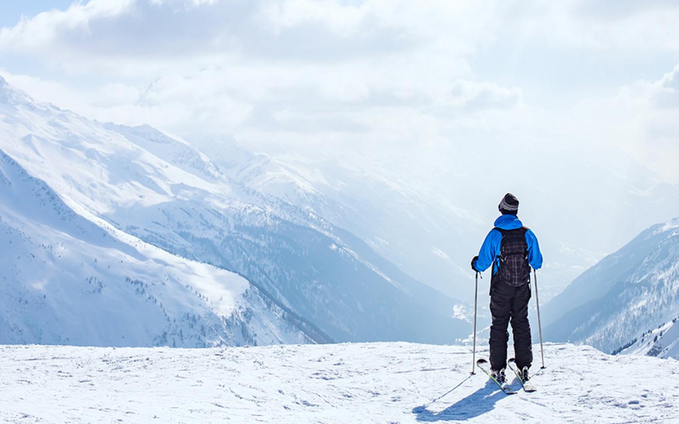 Person Skiing on mountain