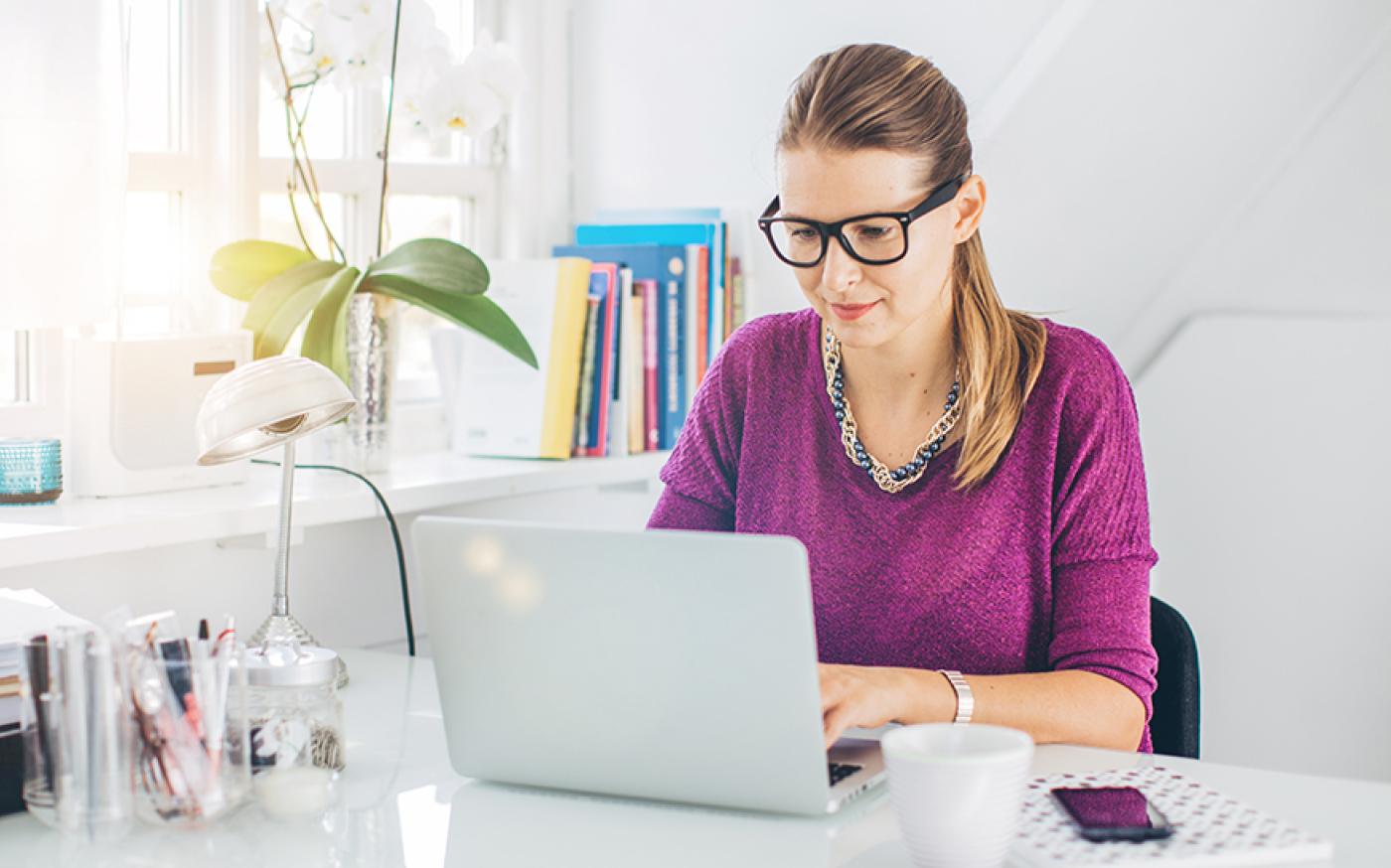 woman on a laptop